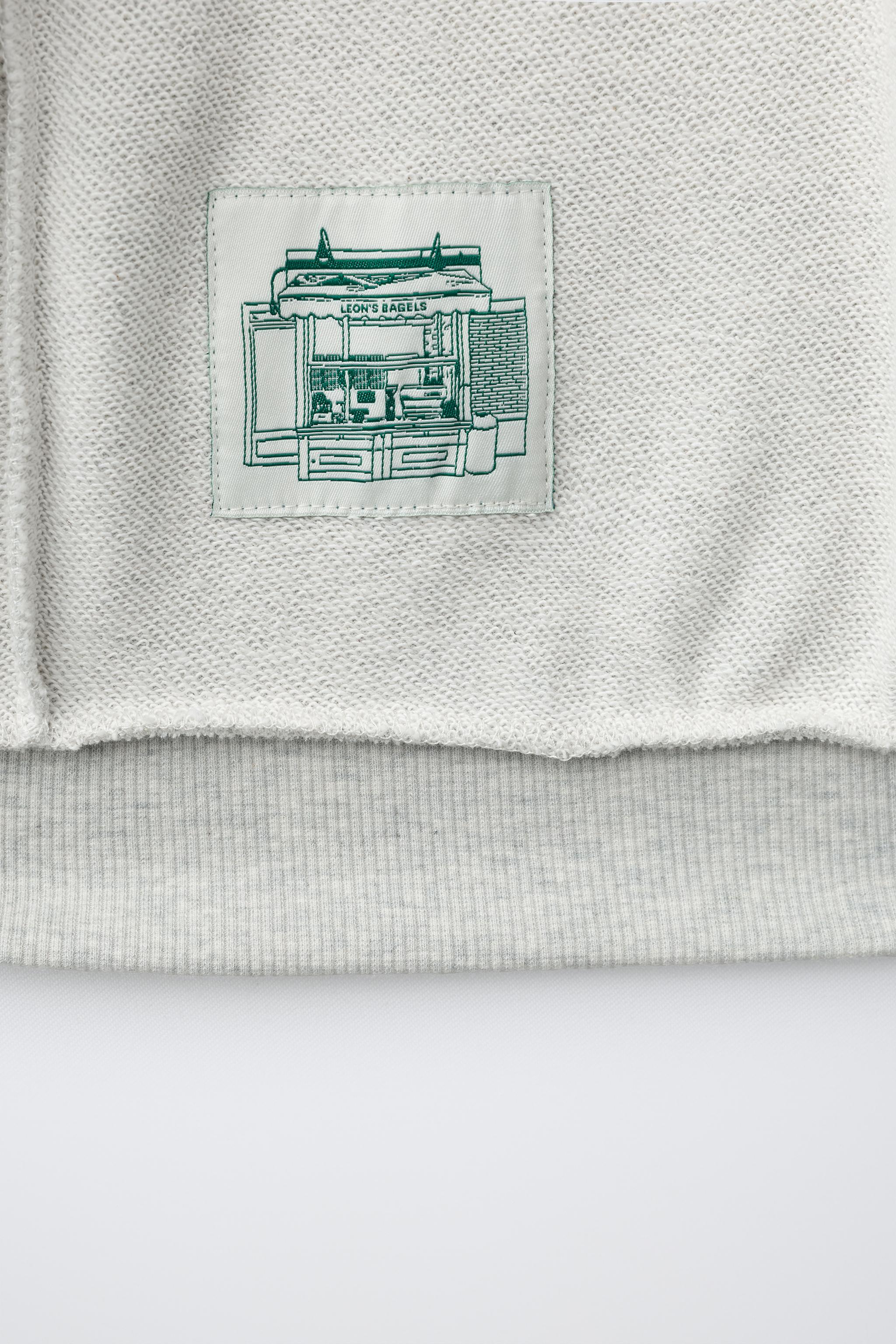 LEON'S BAGELS EMBROIDERED ZIP-UP HOODIE